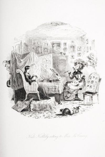 Kate Nickleby posant pour Miss La Creevey, illustration de 